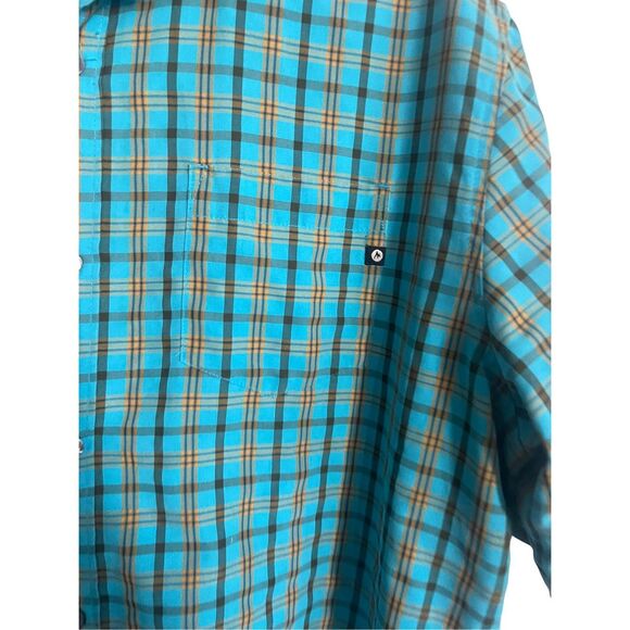 Marmot Mens Multicolor Plaid Short Sleeve Button-Up Shirt Size 2XL - Picture 8 of 12